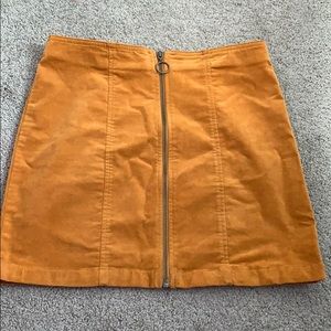 Forever21 Rusty Velvet Zip-Up Skirt